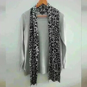 VERVE AMI | Women's Light Grey Long Sleeved  Crewneck with Scarf Sweater…